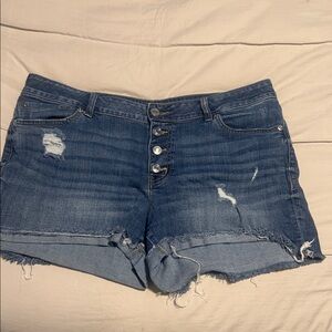 Maurices Distressed Blue Jean Shorts